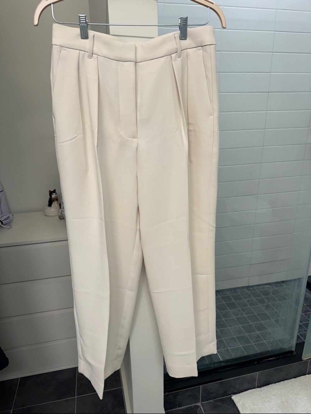 Banana Republic Cream Straight-Leg Trousers